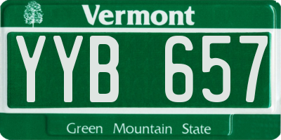 VT license plate YYB657