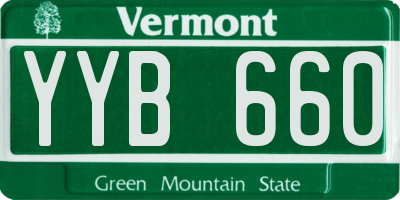 VT license plate YYB660