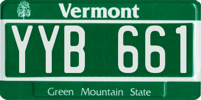 VT license plate YYB661
