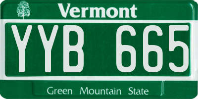 VT license plate YYB665