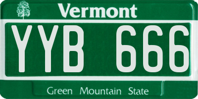 VT license plate YYB666
