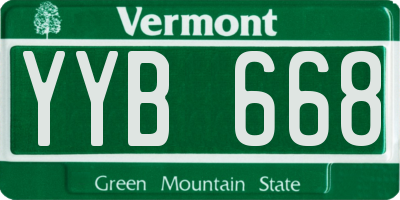 VT license plate YYB668