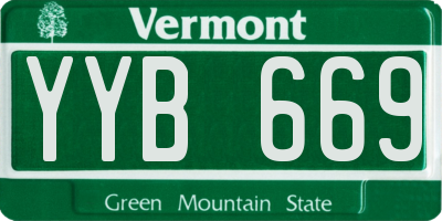 VT license plate YYB669