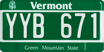 VT license plate YYB671