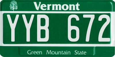 VT license plate YYB672