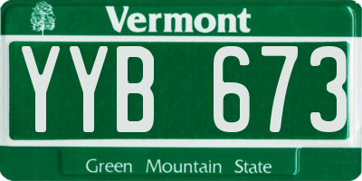 VT license plate YYB673