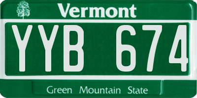 VT license plate YYB674