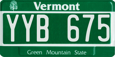 VT license plate YYB675