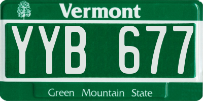 VT license plate YYB677