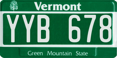 VT license plate YYB678