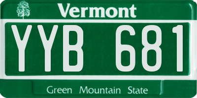 VT license plate YYB681