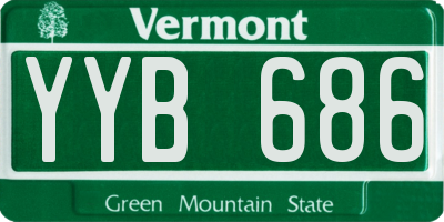 VT license plate YYB686