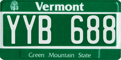 VT license plate YYB688