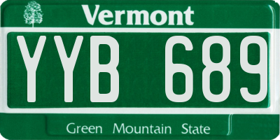 VT license plate YYB689
