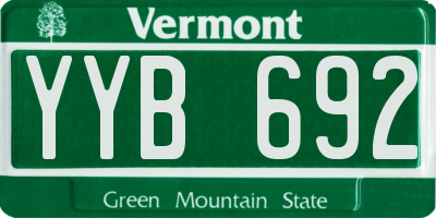 VT license plate YYB692