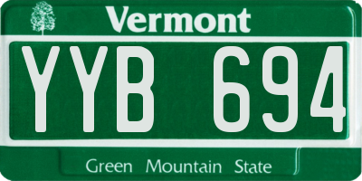 VT license plate YYB694