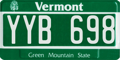 VT license plate YYB698
