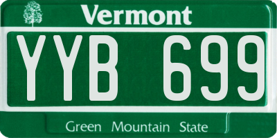 VT license plate YYB699