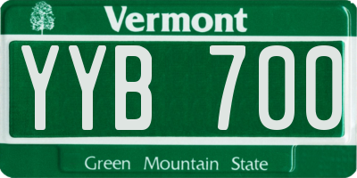 VT license plate YYB700