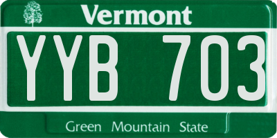 VT license plate YYB703
