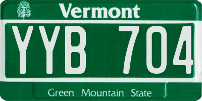 VT license plate YYB704