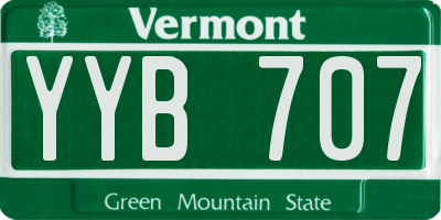VT license plate YYB707
