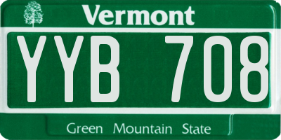 VT license plate YYB708