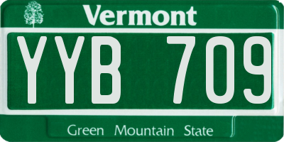 VT license plate YYB709