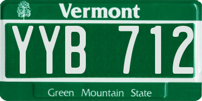 VT license plate YYB712