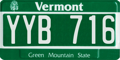 VT license plate YYB716