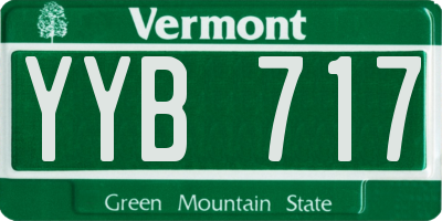 VT license plate YYB717
