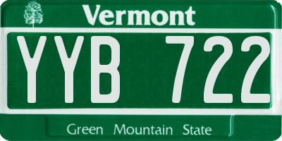 VT license plate YYB722