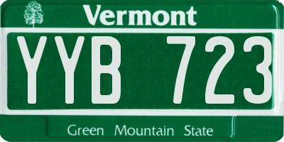 VT license plate YYB723