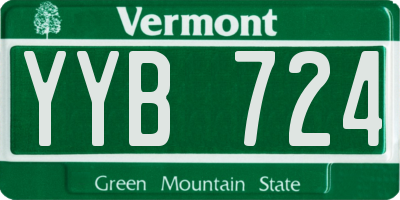 VT license plate YYB724