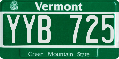 VT license plate YYB725
