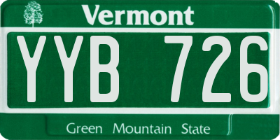 VT license plate YYB726