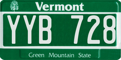 VT license plate YYB728