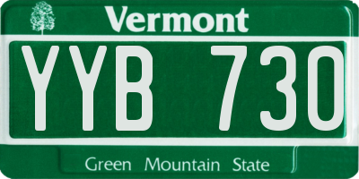 VT license plate YYB730
