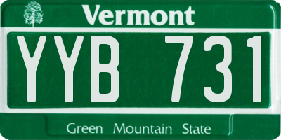 VT license plate YYB731