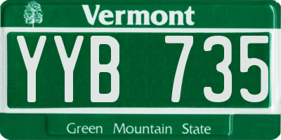 VT license plate YYB735