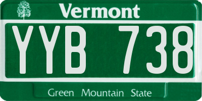 VT license plate YYB738
