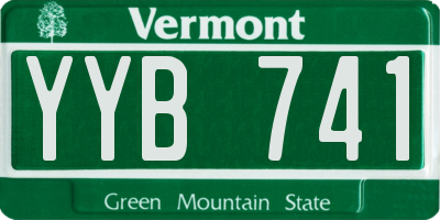 VT license plate YYB741