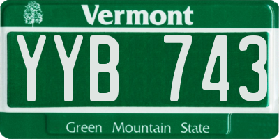 VT license plate YYB743