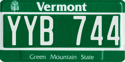 VT license plate YYB744