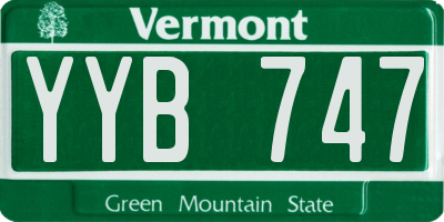 VT license plate YYB747
