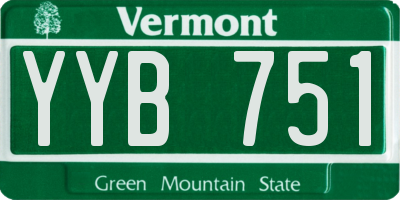 VT license plate YYB751