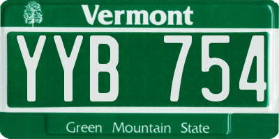 VT license plate YYB754