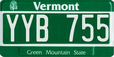 VT license plate YYB755