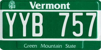VT license plate YYB757