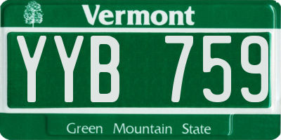 VT license plate YYB759